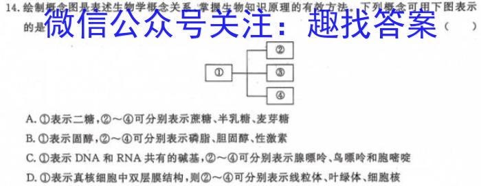 文博志鸿 2024年河北省初中毕业生升学文化课模拟考试(预测四)生物学试题答案