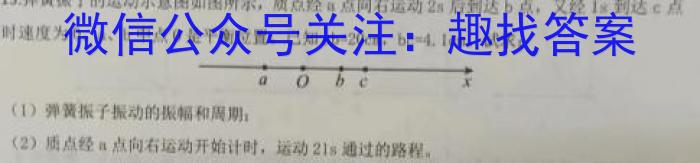 2024年陕西省高三摸底考试(25-T-001C)物理试卷答案