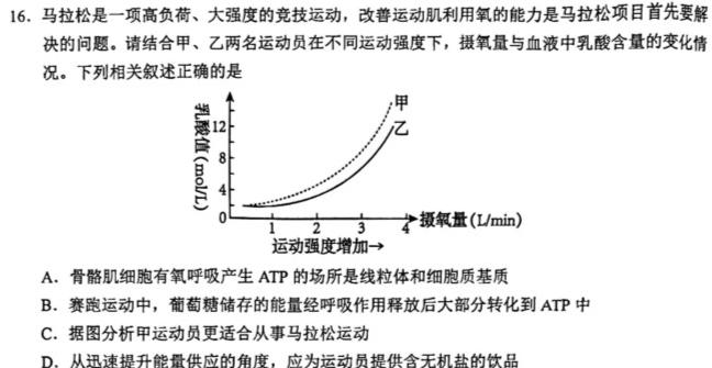 江西省2024年初中学业水平考试信息(A)生物学部分
