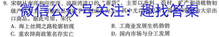 江西省2024年初中学业水平考试模拟卷(J区专用)(一)历史试卷答案