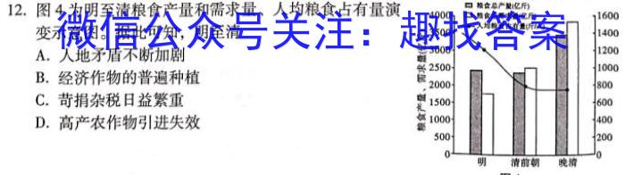 学林教育 2024年陕西省初中学业水平考试·名师导向模拟卷(一)1历史试卷答案