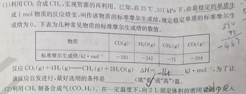 1万友2023-2024学年下学期九年级·教学评价一化学试卷答案