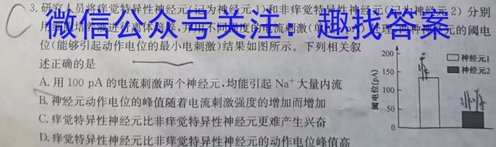 2024年陕西省初中学业水平考试仿真卷(六)6生物学试题答案