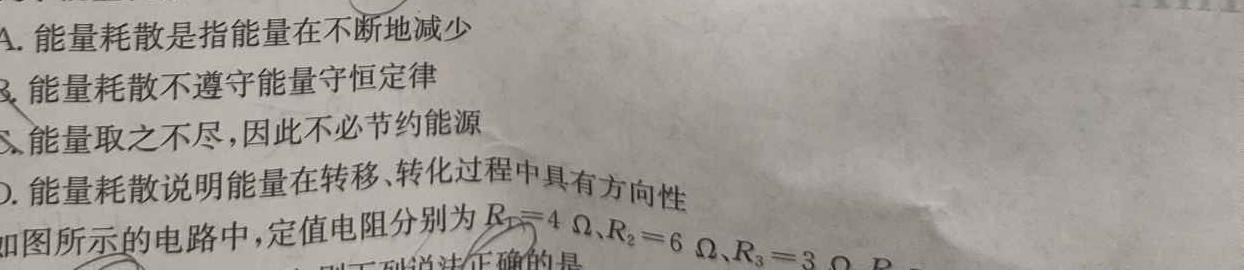 华中师大一附中2023-2024学年度高一下学期期末检测(物理)试卷答案