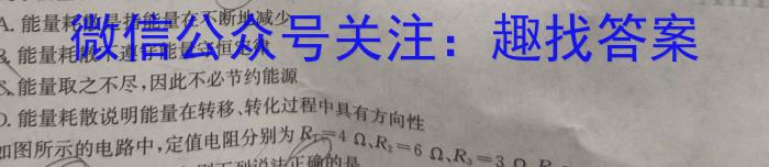 中学生标准学术能力诊断性测试2024年3月测试(新高考)f物理