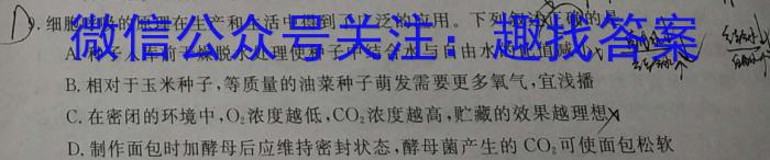 宣城市2023-2024学年度第一学期期末调研测试（高二年级）生物学试题答案