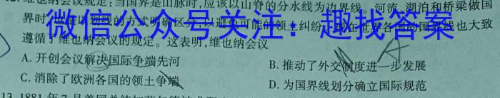 2024年安徽省中考学业水平检测·试卷(A)历史试卷答案