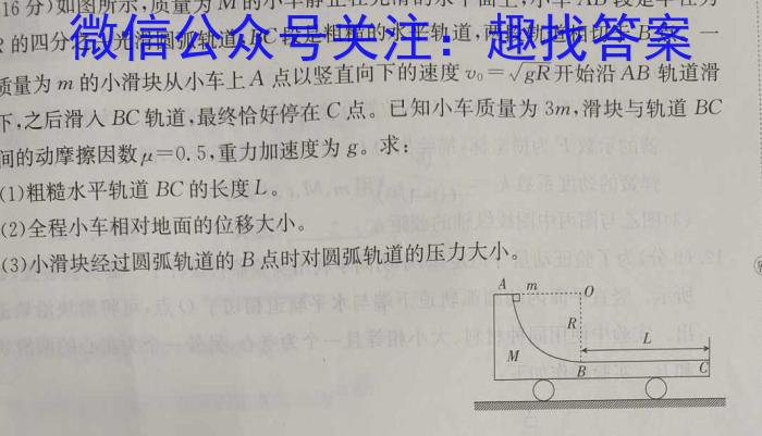 [马鞍山二模]马鞍山市2024年高三教学质量监测物理试卷答案