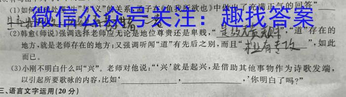 湖北省2024年普通高等学校招生统一考试新高考备考特训卷(五)5语文