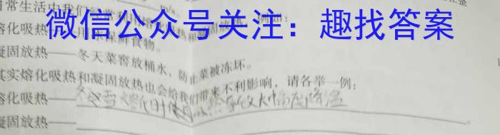 安徽省滁州市2023-2024学年度九年级期末考试物理试卷答案