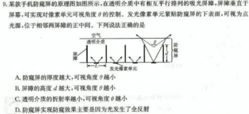 湖南省长沙市一中2024-2025高三阶段性检测(一)(物理)试卷答案