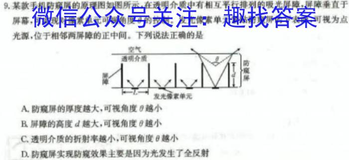 2024届衡中同卷信息卷(一)全国卷物理`