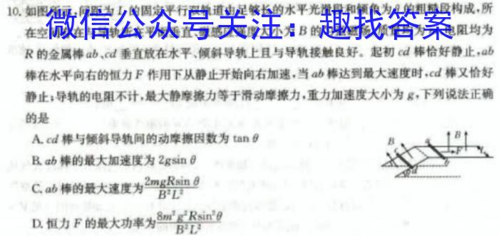 青桐鸣2024年普通高等学校招生全国统一考试 青桐鸣冲刺卷(一)f物理