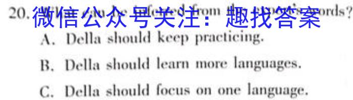 安徽省2024年第二学期九年级4月考试英语试卷答案