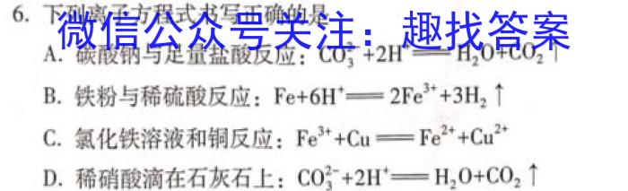 3安徽省2023-2024学年七年级上学期期末教学质量调研(1月)化学试题