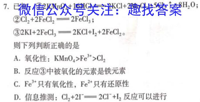 湖北省“腾·云”联盟2024-2025学年度上学期八月联考化学