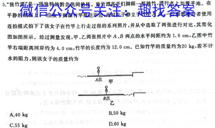 2024届陕西省九年级调考模拟检测卷(24-CZ221c)物理试题答案