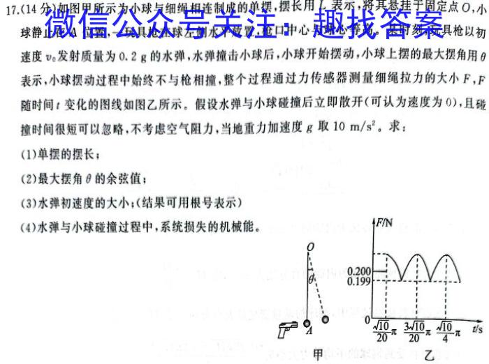 2024-2025学年云南省高二月考试卷(无角标)物理试题答案