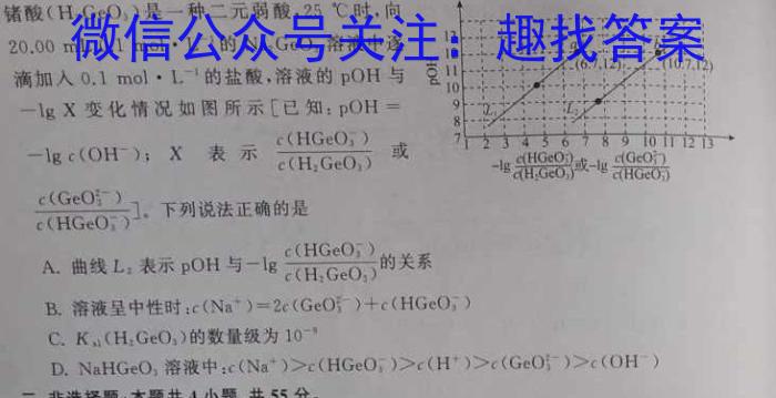 九师联盟 2024届高三5月仿真模拟数学