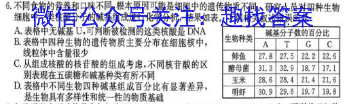 2024年5月湖湘教育三新探索协作体高二期中联考生物学试题答案