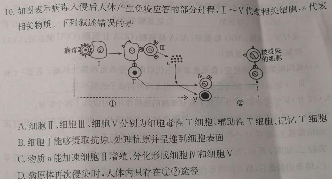 陕西省2023-2024学年度七年级第一学期期末质量监测调研试题(卷)生物学部分