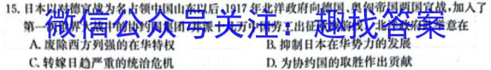 皖智教育 安徽第一卷·2024年安徽中考第一轮复习试卷(二)2历史试卷答案