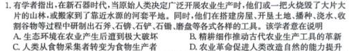 [今日更新]2023-2024学年陕西省高一期末质量监测考试(24-225A)历史试卷答案