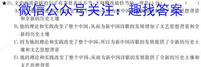 2024年全国普通高等学校招生统一考试·A区专用 JY高三冲刺卷(四)4语文