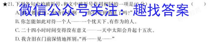 安徽省埇桥区教育集团2023-2024学年度第二学期七年级期中学业质量检测语文