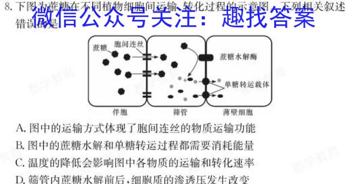 U18盟校模拟卷内部专用版(六)6生物学试题答案