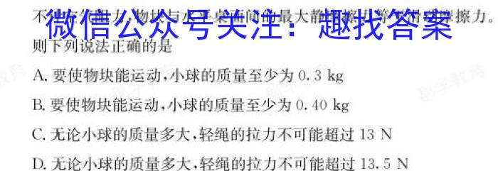 山西省2024年中考模拟示范卷（八）物理试卷答案