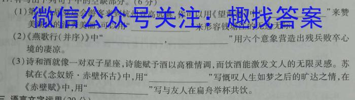 湖南省2024年普通高中高三级教学质量测试/语文