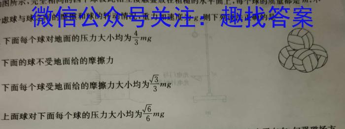 2023-2024学年辽宁省高一试卷5月联考(24-478A)物理试题答案