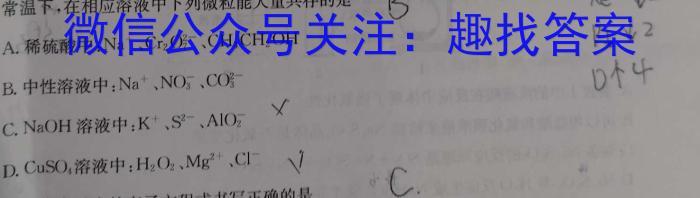 安徽省合肥38中2023/2024学年度第二学期八年级期中考试化学