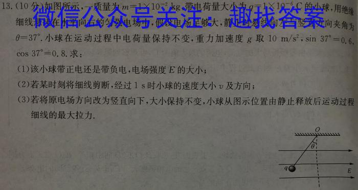 贵州省2023-2024学年度第一学期九年级期末考试物理试卷答案