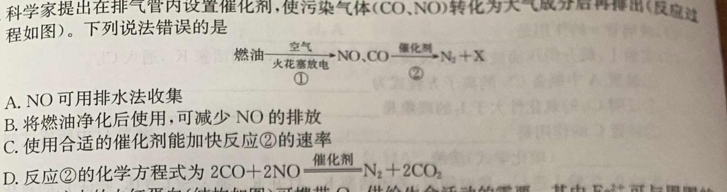 1陕西省碑林区2024年初中学业水平模拟卷四化学试卷答案