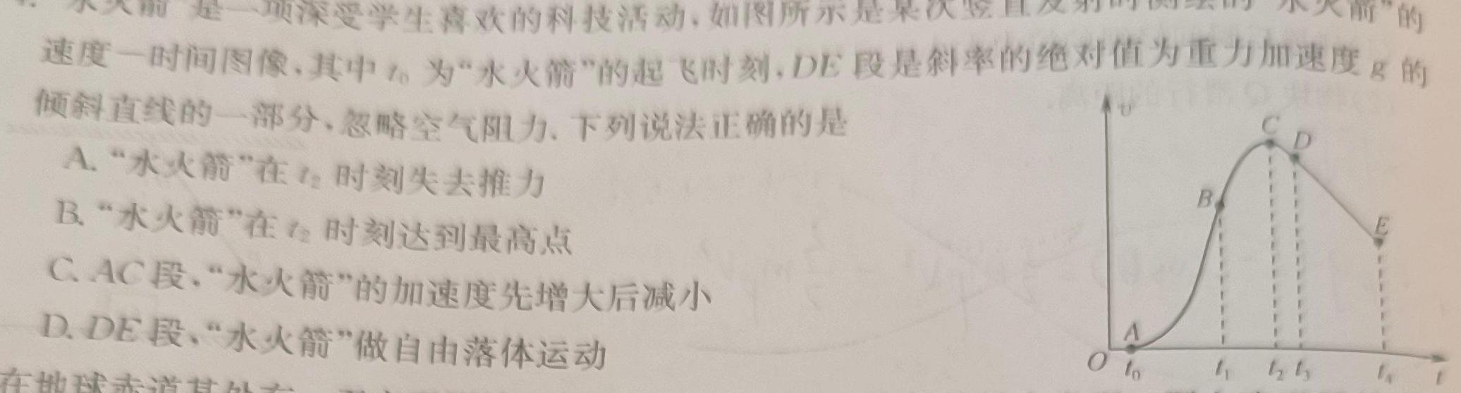 [今日更新][六市一诊]四川省2024年高中2021级第一次诊断性考试.物理试卷答案