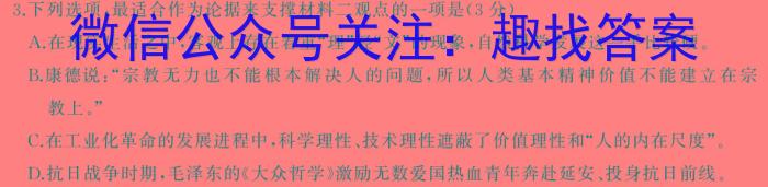 安师联盟·安徽省2024年中考仿真极品试卷（三）语文