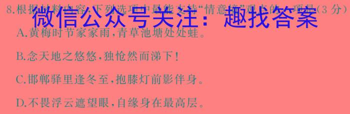 2024年普通高等学校招生全国统一考试样卷(十)10语文