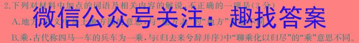 2024届湘豫名校联考春季学期高三第二次模拟考试语文