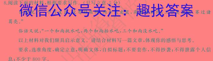 百师联盟 2024届高三冲刺卷(四)4 福建卷语文