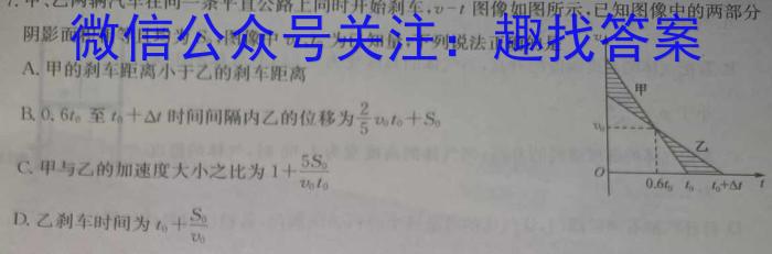 炎德英才大联考雅礼中学2024届高三月考六物理试卷答案