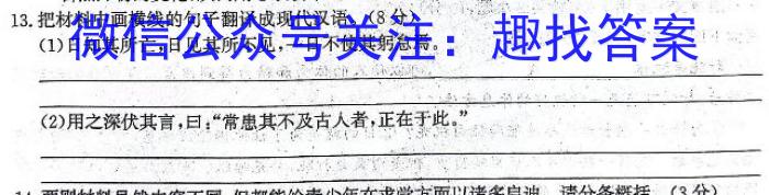 周至县2023-2024学年度高考第一次模拟考试/语文