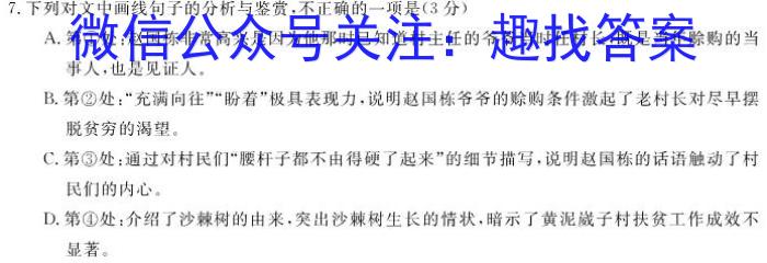 衡水金卷 2024届高三年级1月份大联考(新高考)语文