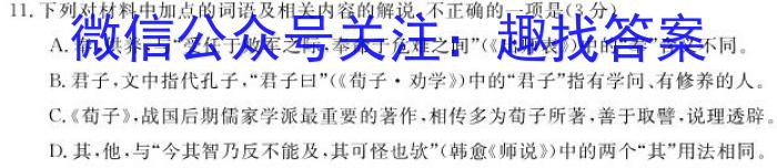 2024届普通高校招生全国统一考试 NT精准模拟卷(一)1语文