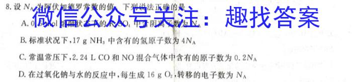 安徽省寿春中学2024年春学期八年级入学检测化学