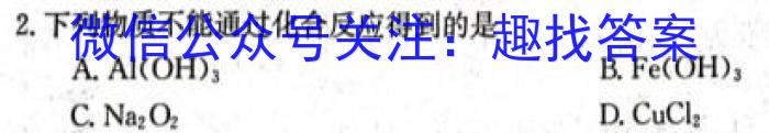 三湘名校教育联盟·2024届高三入学摸底考试化学