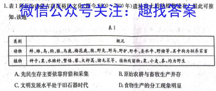 2024届河南省中考导向总复习试卷-中考模拟试卷(二)历史试题答案