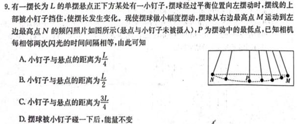 天一文化海南省2023-2024学年高二年级学业水平诊断(二)(物理)试卷答案