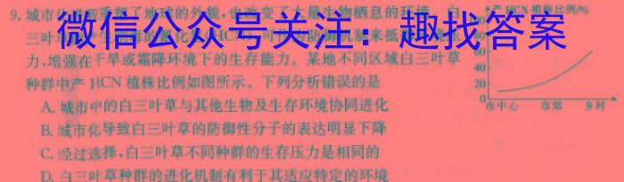 河北省2023-2024学年第二学期七年级学情质量检测（四）生物学试题答案